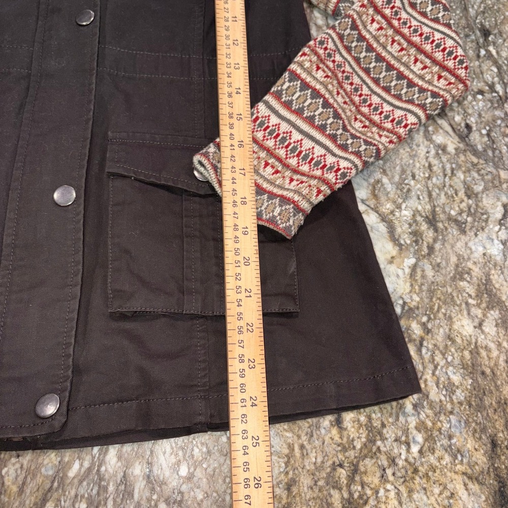 Utility Knit Sleeve Pixley Jacket Womens Medium Brown - Picture 6 of 14